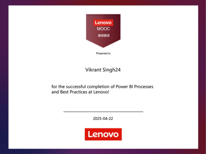 Lenovo Power BI Certification
